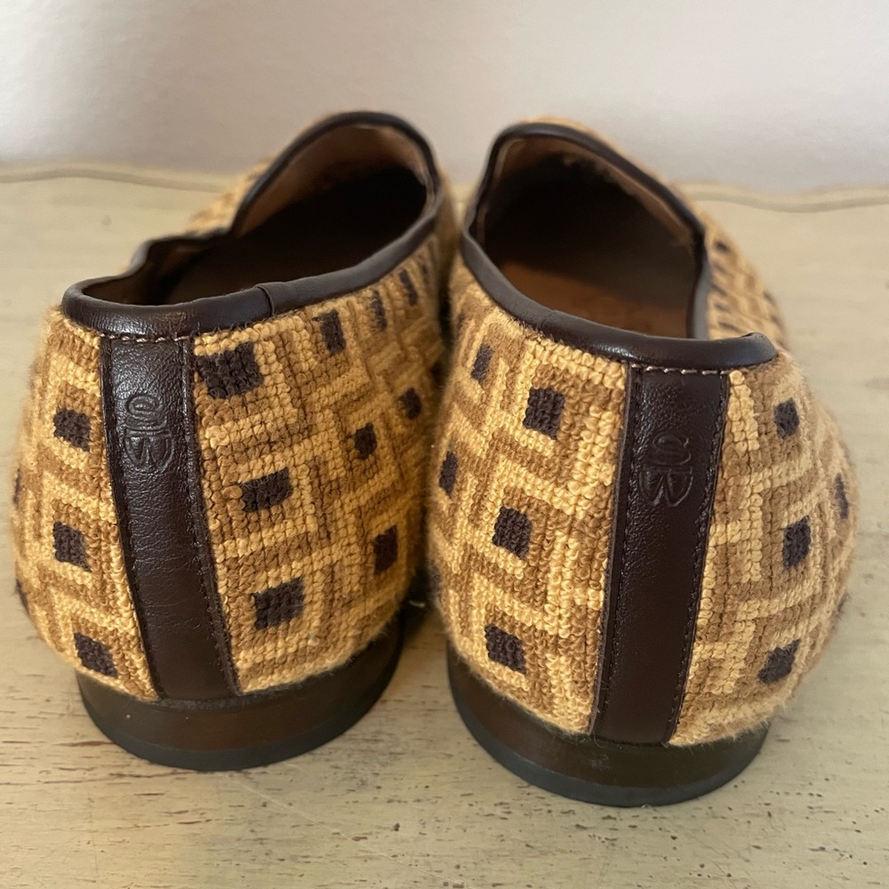 STUBBS & WOOTTON Kilim Print Needlepoint Smoking Slippers / Loafers 11 1/2 $600 - Picture 4 of 6